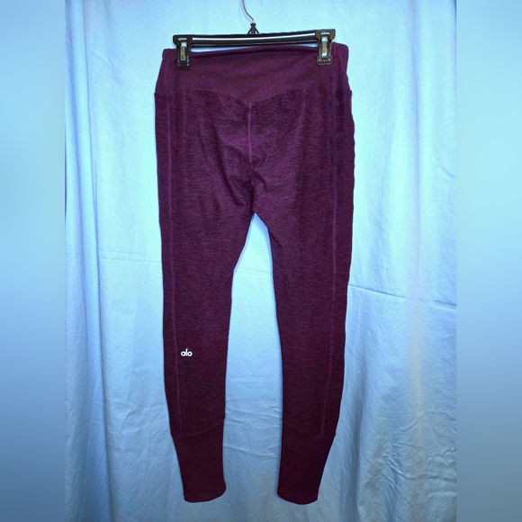 G283. Alo Alosoft High-Rise Full Length Lounge Legging in Purple/Black - Size M - Picture 2 of 11